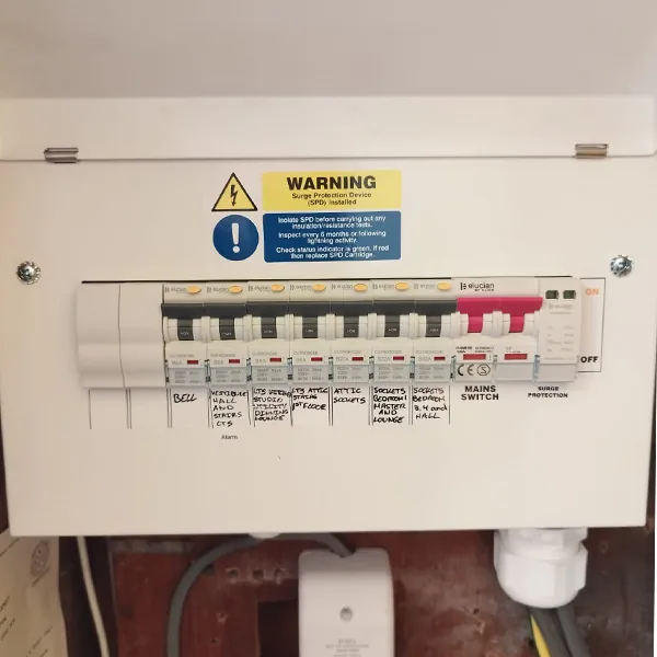 Consumer unit inspected during an EICR